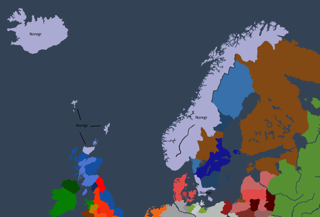 Norgesveldet ved tronbestigningen til Ivar I.