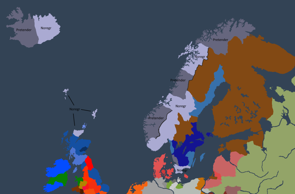 Situasjonen i Norgesveldet ved Ivar Is fall.