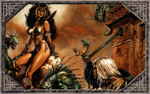 VGA-fantasykunst fra Dark Queen of Krynn.