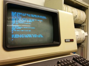 Adventure igjen, denne gangen spilt på en PDP-11/34 og vist på en VT100-konsoll. Bilde: Autopilot, Creative Commons.