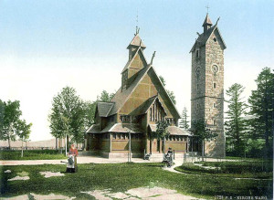 Bilde av kirken fra rundt år 1900.