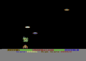Data-Tronic-spillet Astro Panic. Det ser ikke bra ut, men det funker.