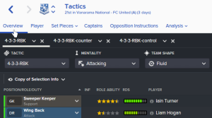 Flere taktikker i Football Manager