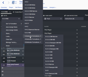 Formasjoner i Football Manager