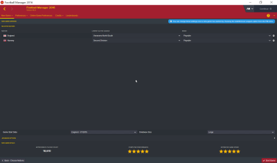 Football Manager 2016 ligaoppsett