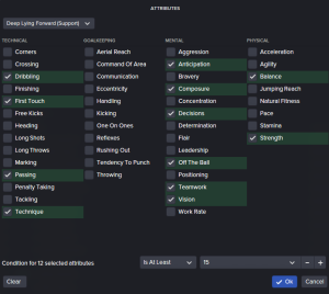 manuelle spillersøk i football manager