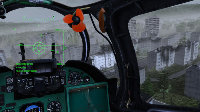 Du kan både se helikopteret utenfra, og spille med «kameraet» i cockpiten.