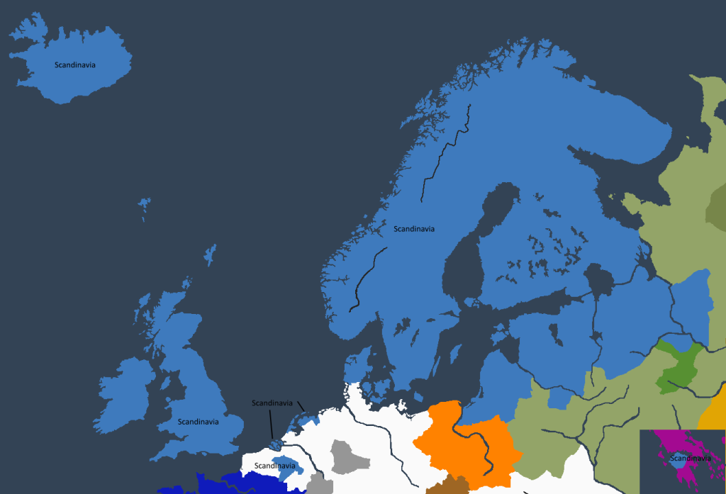 Riket ved Geirr I «den Rettferdiges» tronbestigelse.