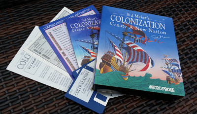 Min Colonization-boks for Amiga, som jeg i sin tid importerte fra England ved å sende en sjekk i posten.