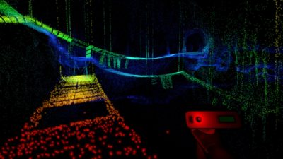 I begynnelsen er lidar-systemet ganske svakt.