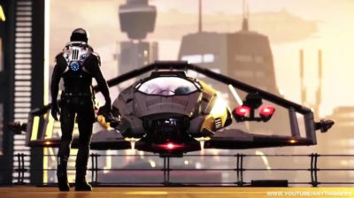 Skjermbilde fra Kickstarter-presentasjonen. Dette ser ut til å være fra Star Citizen.