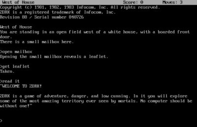 Infocom-spillet Zork.