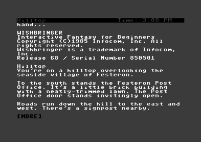 Wishbringer på Commodore 64.