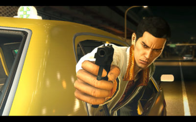 Yakuza 0 med seriens tradisjonelle hovedperson (i en yngre utgave).