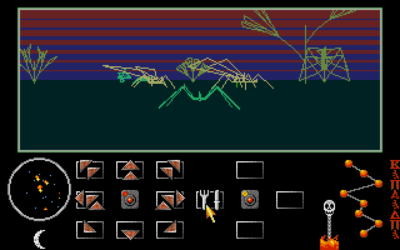 Kul «wireframe»-grafikk. Spillet er fra 1987.