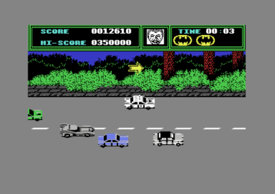 På Commodore 64 kjører du etter hvert ut av byen.