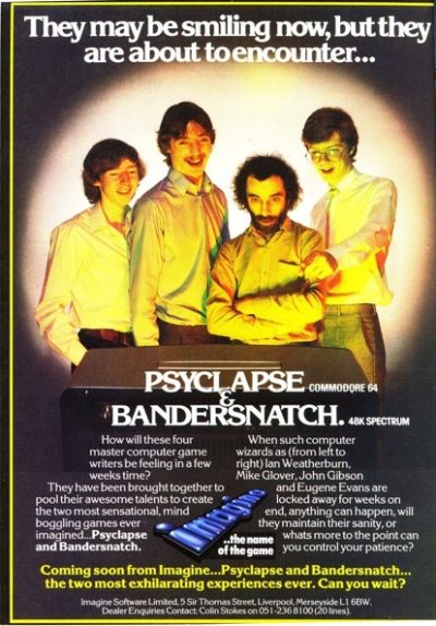 Reklame for det virkelige spillet Bandersnatch. Scannet av Arcade Artwork.