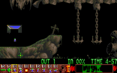 Her er litt grafikk fra Shadow of the Beast II, i Lemmings.