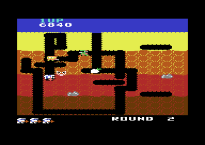 Dig Dug på Commodore 64.