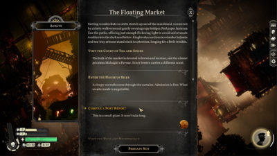 Som Sunless Sea har også dette spillet teksteventyr-elementer.