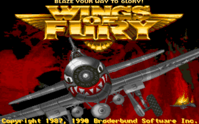 Wings of Furys tittelskjerm på Amiga.