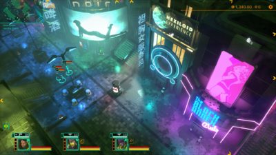 Jepp, cyberpunk-estetikken er i orden. Spillet ser faktisk veldig bra ut i bevegelse.