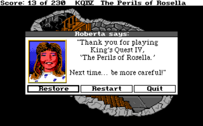 Roberta Williams forteller oss at vi må være forsiktig i trappene.